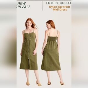 Womans Nylon Zip Front Nylon Midi Dress  Future Collective Large